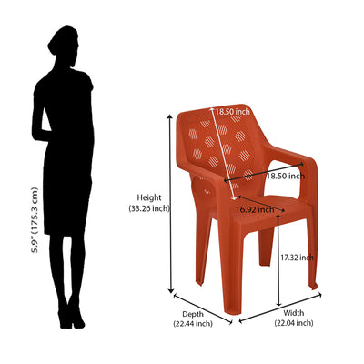 Nilkamal Hexa Plastic Chair with Arm Rest