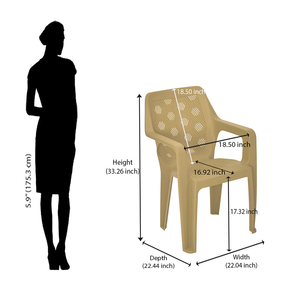 Nilkamal Hexa Plastic Chair with Arm Rest