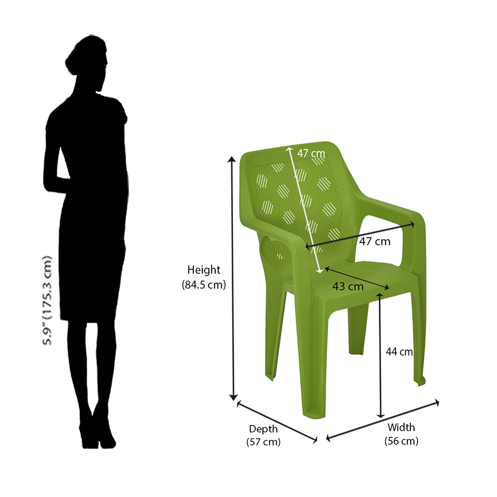 Nilkamal Hexa Plastic Chair with Arm Rest