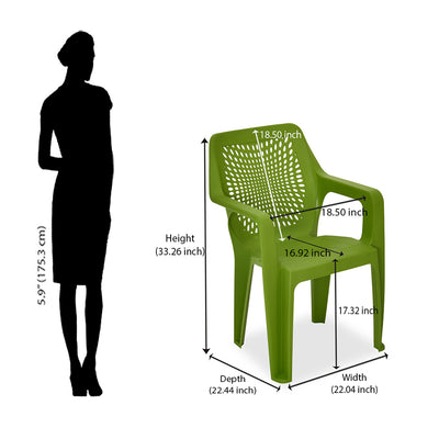 Nilkamal Trendy Plastic Chair with Arm Rest