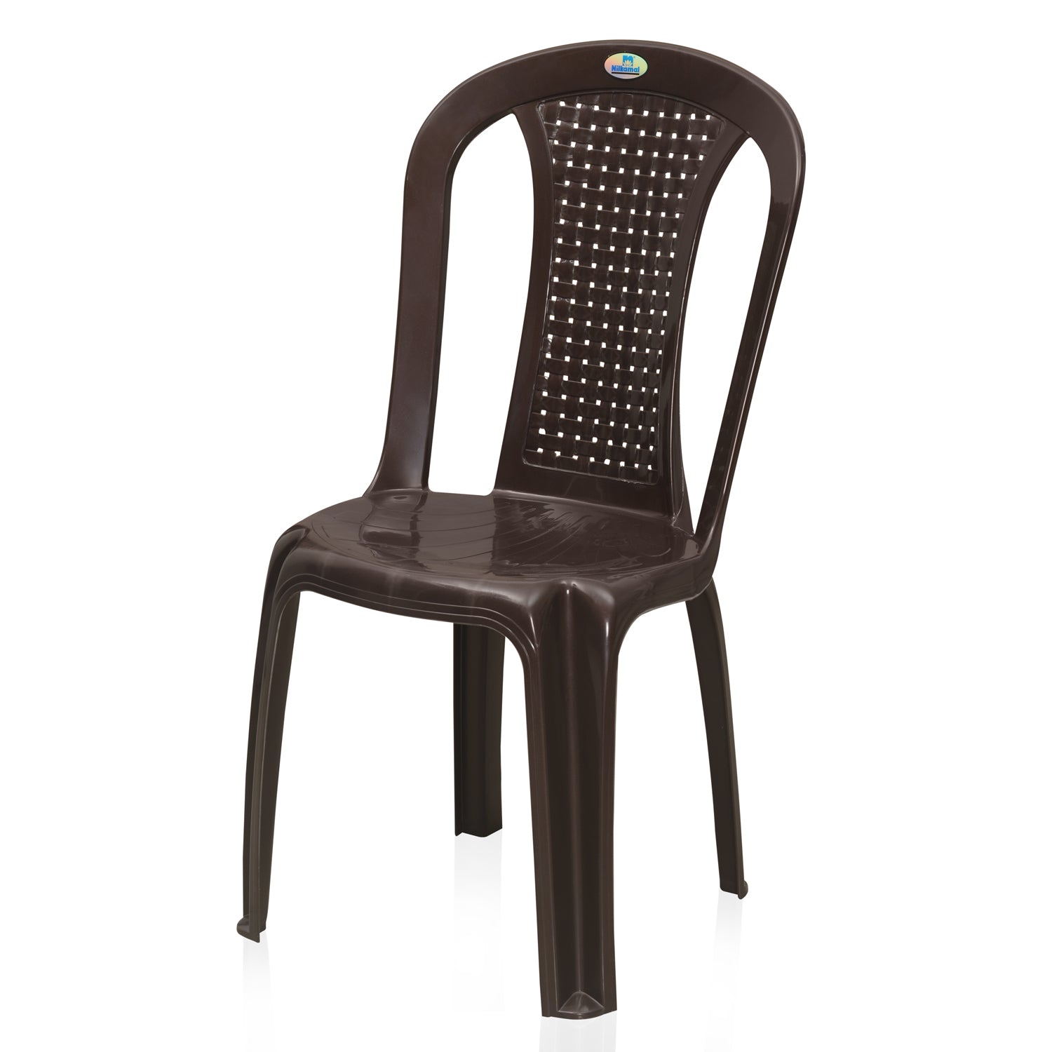 Nilkamal CHR4002 Plastic Armless Chair (Weather Brown)