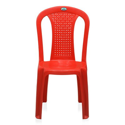 Nilkamal CHR4002 Plastic Armless Chair Bright Red Nilkamal