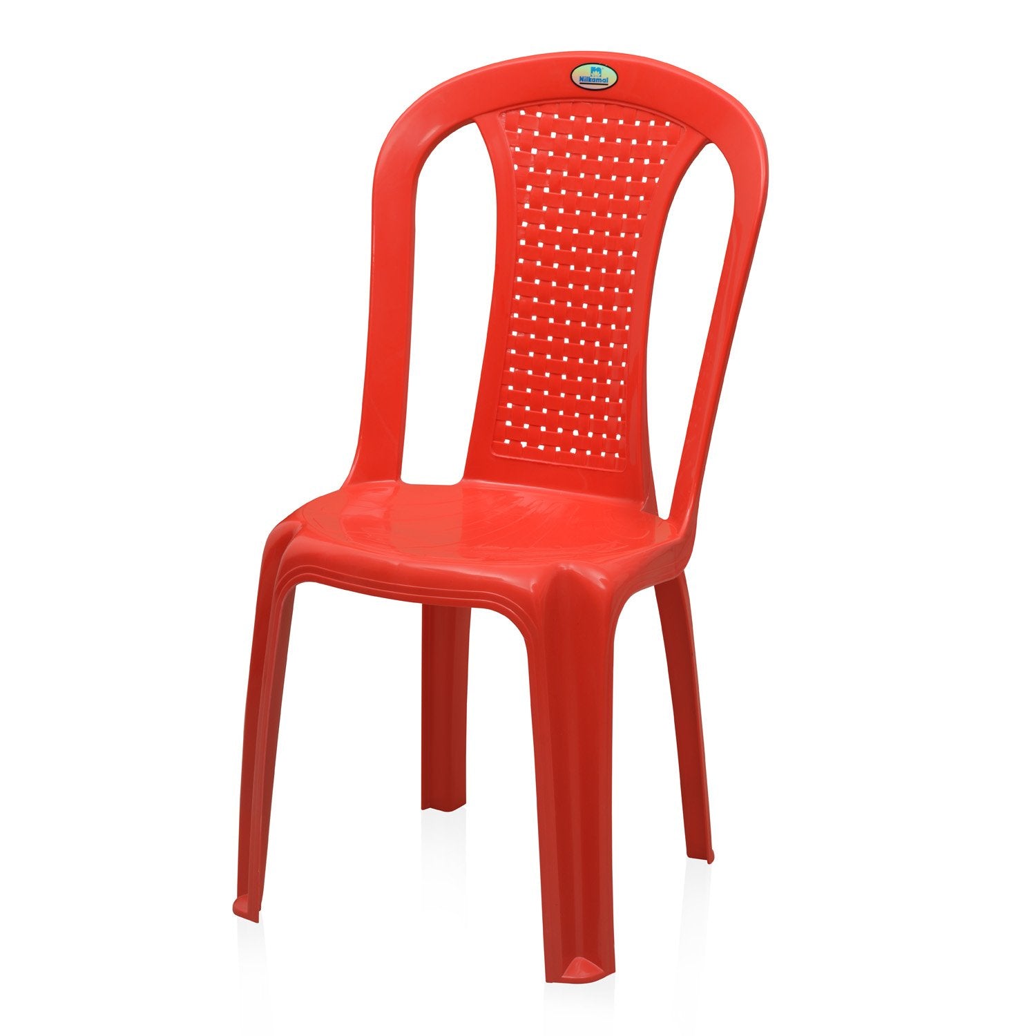 Nilkamal CHR4002 Plastic Armless Chair (Bright Red)