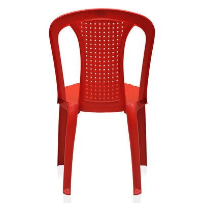 Nilkamal CHR4002 Plastic Armless Chair (Bright Red)