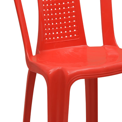 Nilkamal CHR4002 Plastic Armless Chair (Bright Red)