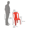 Nilkamal CHR4002 Plastic Armless Chair (Bright Red)