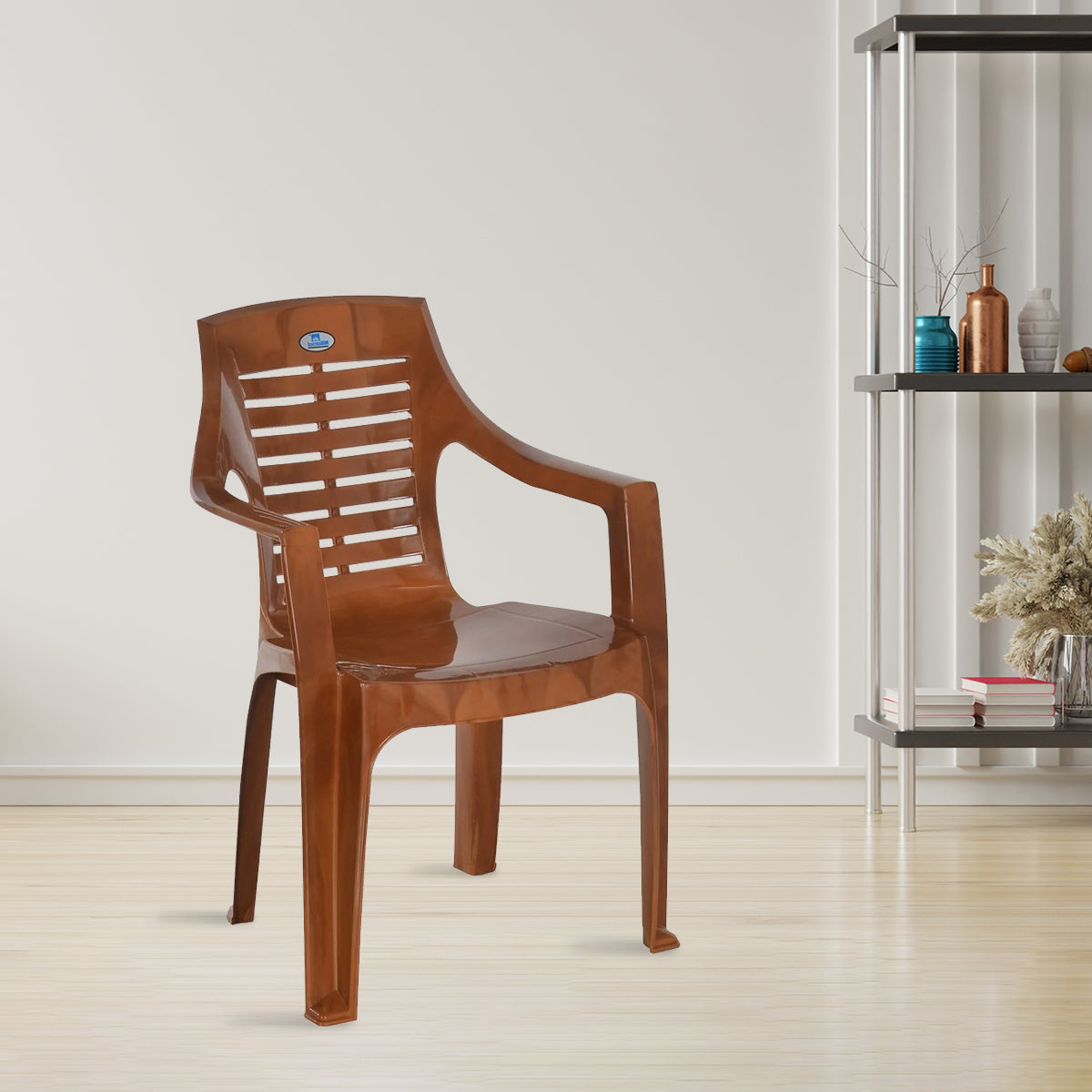 Buy Nilkamal CHR6020 Plastic Arm Chair Pear Wood Online Nilkamal Furniture