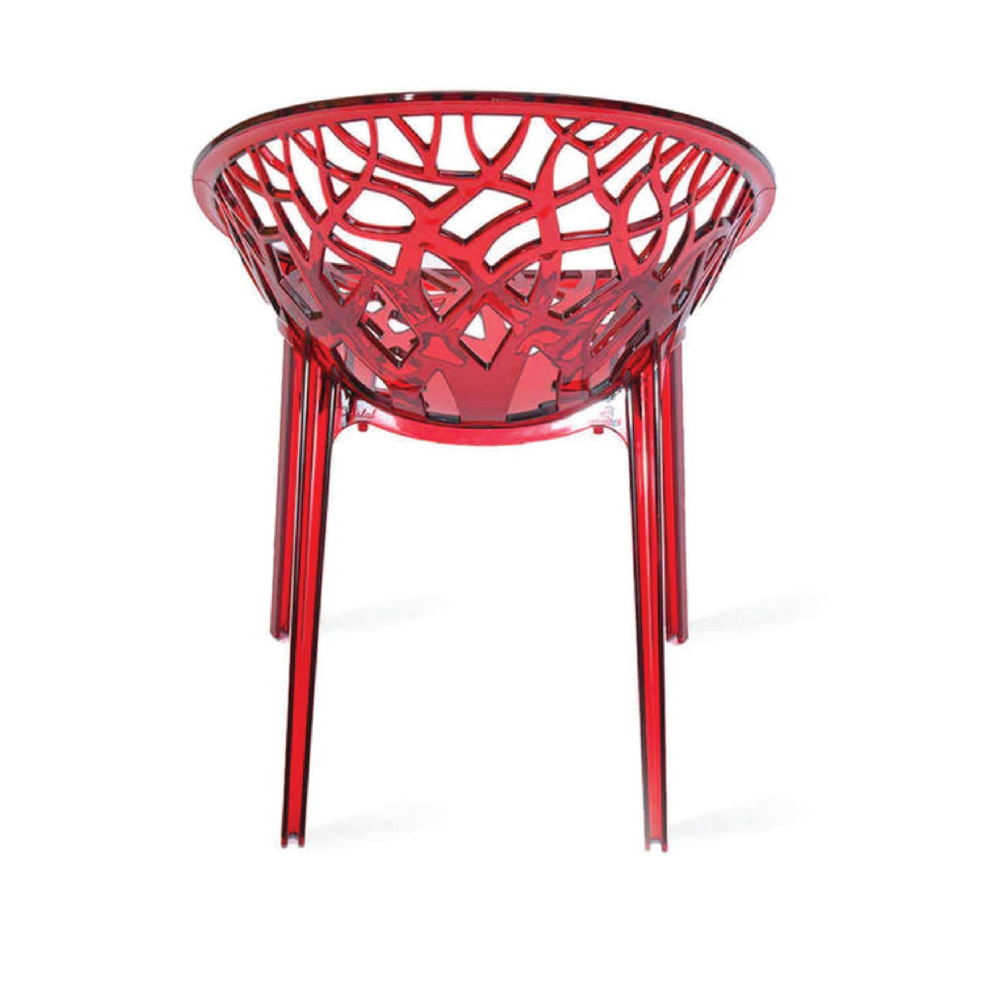 Nilkamal Crystal Polycarbonate Armless Chair (Red Wine)