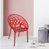 Nilkamal Crystal Polycarbonate Armless Chair (Red Wine)