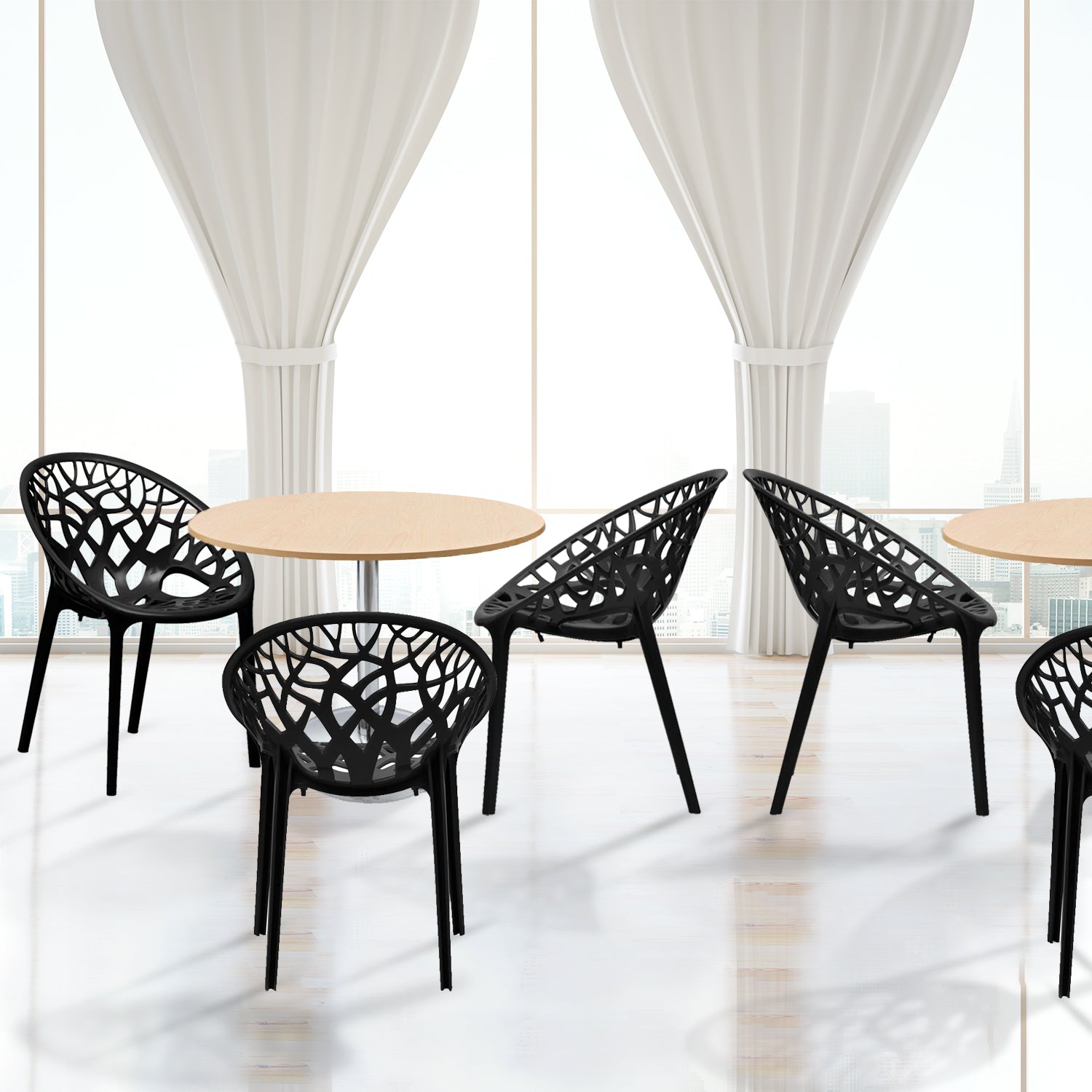 Nilkamal Crystal Polypropylene Armless Chair (Iron Black)