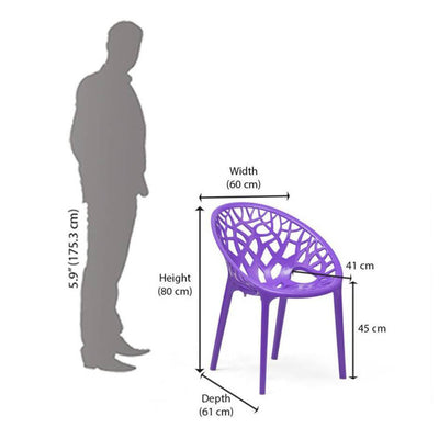 Nilkamal Crystal Polypropylene Armless Chair (Voilet)