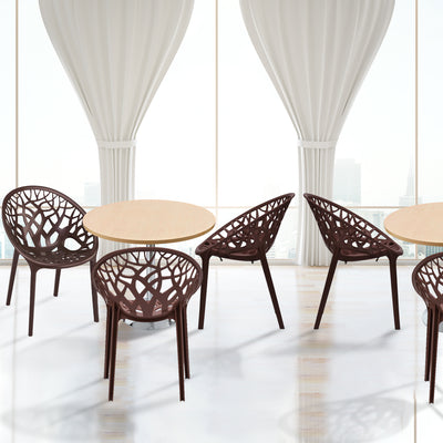Nilkamal Crystal Polypropylene Armless Chair (Weather Brown)