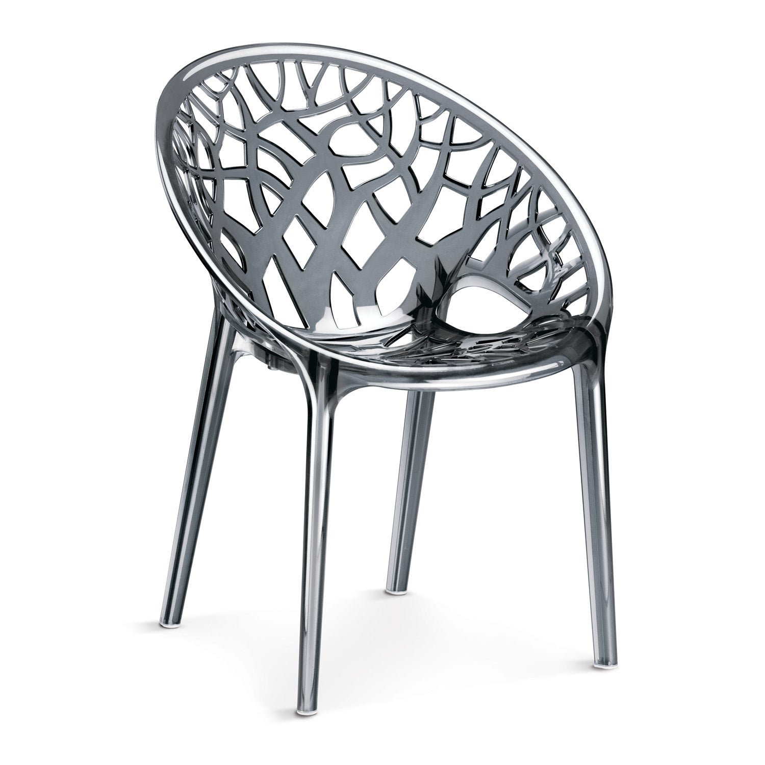 Nilkamal Crystal Polycarbonate Armless Chair (Dream Grey)