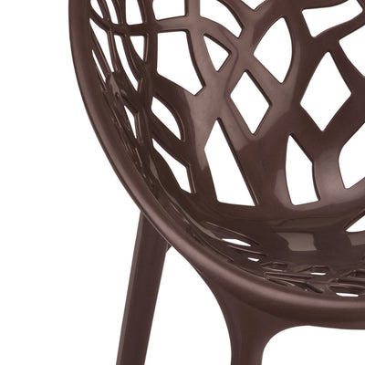 Nilkamal Crystal Polypropylene Armless Chair (Weather Brown)