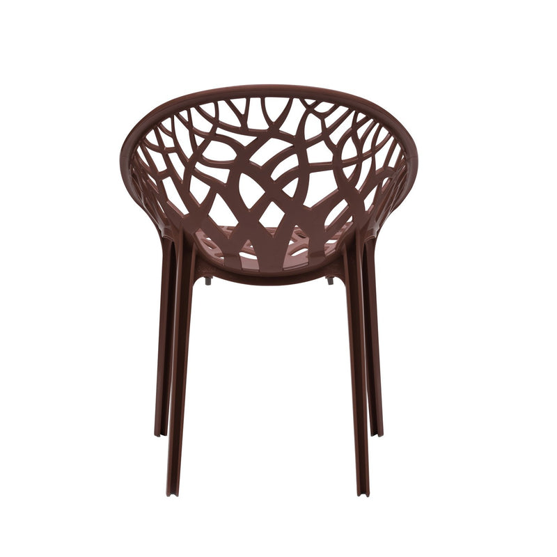 Nilkamal Crystal Polypropylene Armless Chair Weather Brown
