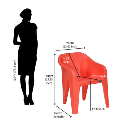 Nilkamal Eeezy Go Plastic Arm Chair (Peach)