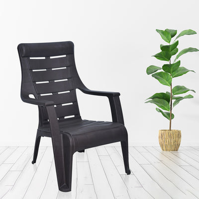 Nilkamal Sunday Plastic Arm Chair (Weather Brown)