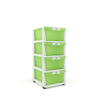 Nilkamal CHTR24 Four Layers Chest of Drawer (Cream and Pastel Green)