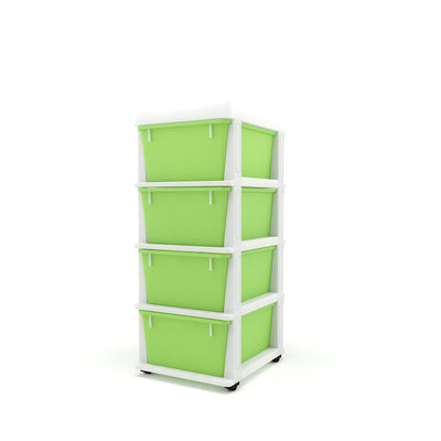 Nilkamal CHTR24 Four Layers Chest of Drawer (Cream and Pastel Green)