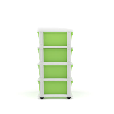 Nilkamal CHTR24 Four Layers Chest of Drawer (Cream and Pastel Green)