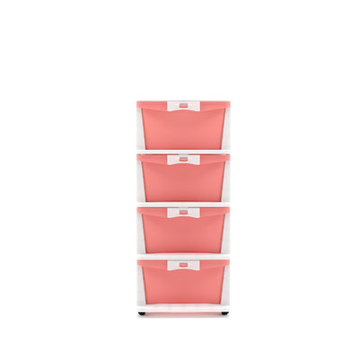 Nilkamal CHTR24 Four Layers Chest of Drawer (Pink and Cream)