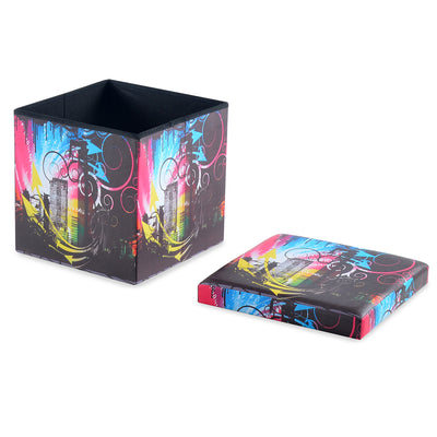 Nilkamal City Night Fold Storage Ottoman (Black)