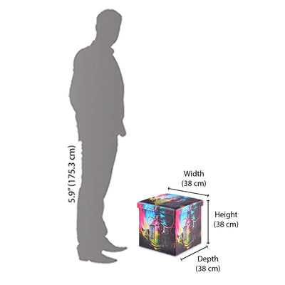 Nilkamal City Night Fold Storage Ottoman (Black)