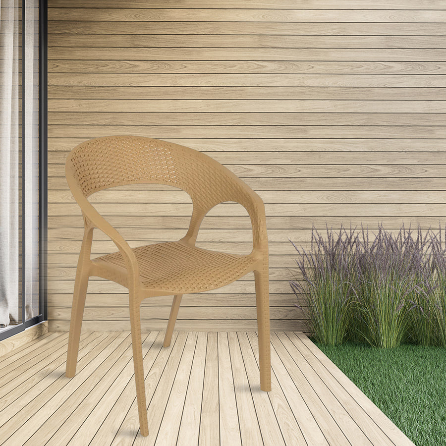 Nilkamal Club Plastic Arm Chair (Pine Beige)
