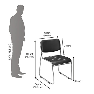 Nilkamal Contract 01 without Arm Visitor Chair (Black)