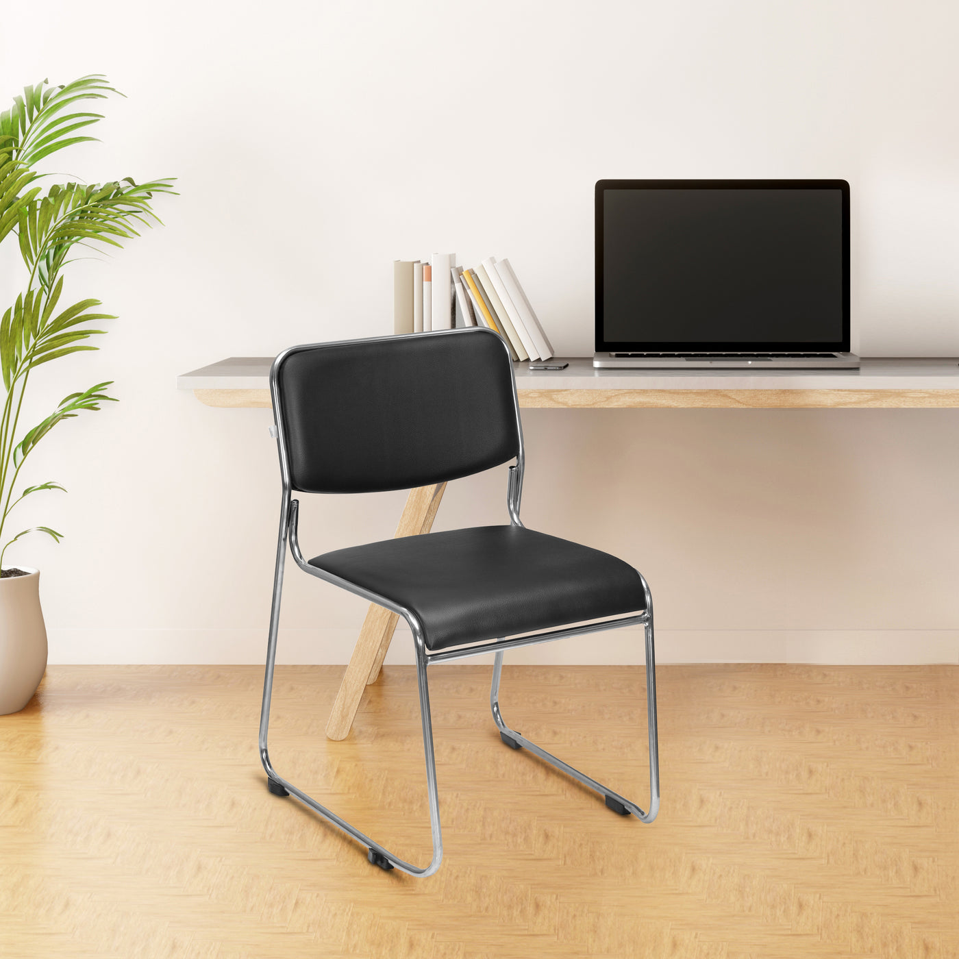 Nilkamal Contract 01 without Arm Visitor Chair (Black)