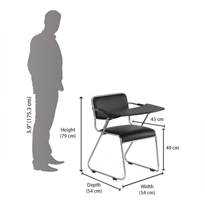 Nilkamal Contract 01 with Full Tablet (Black)