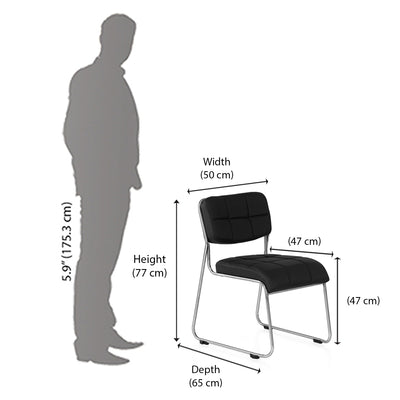 Nilkamal Contract 02 without Arm Visitor Chair (Black)