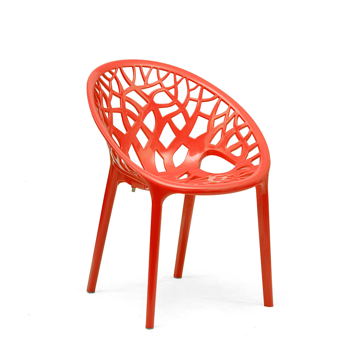 Nilkamal Crystal Polypropylene Armless Chair (Bright Red)