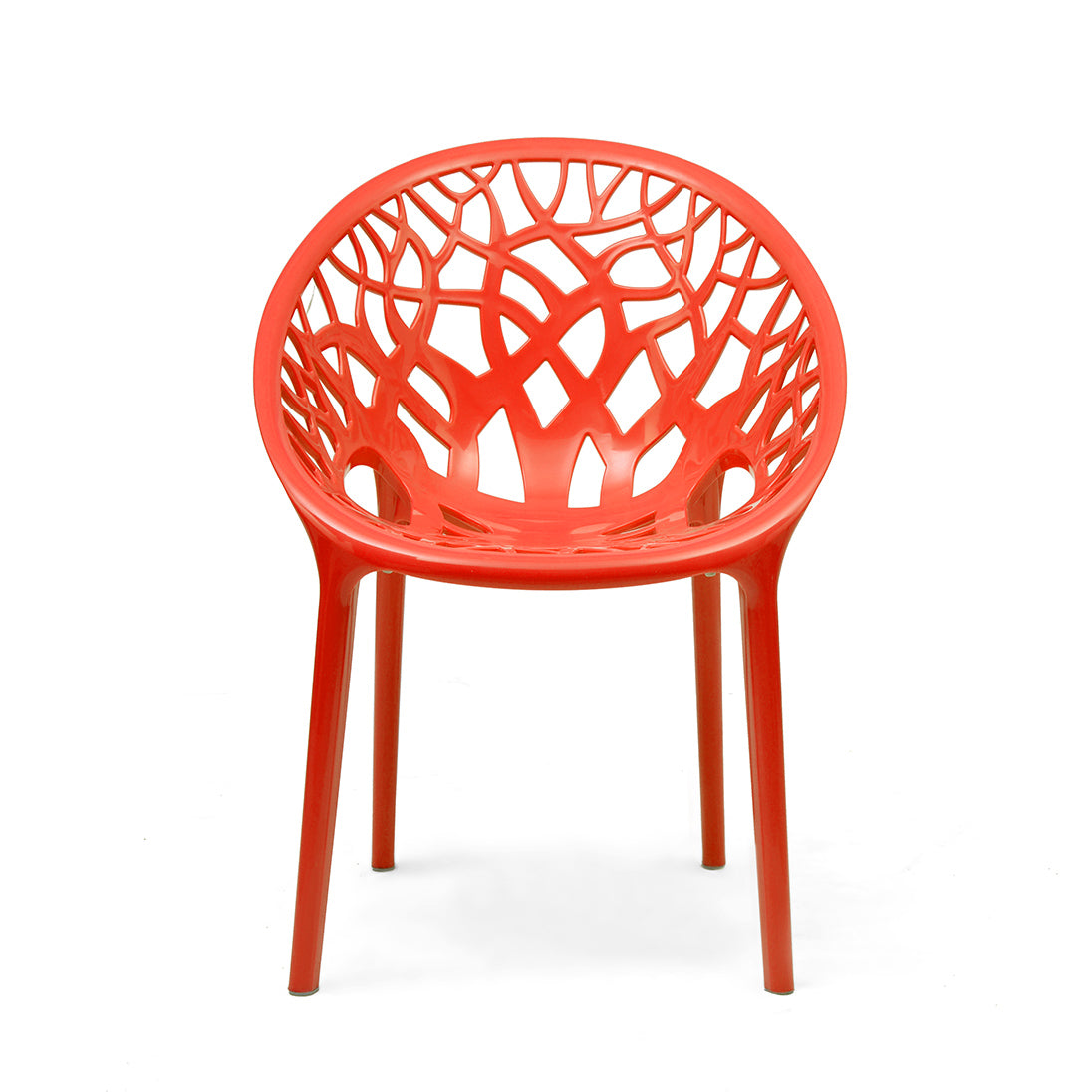 Nilkamal Crystal Polypropylene Armless Chair (Bright Red)