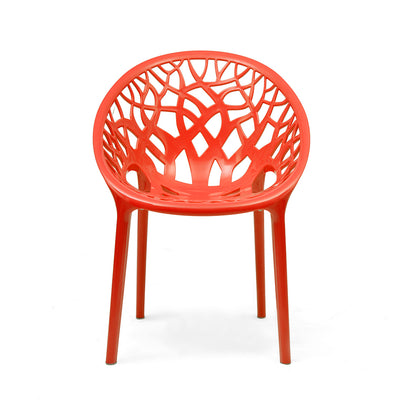 Nilkamal Crystal Polypropylene Armless Chair (Bright Red)