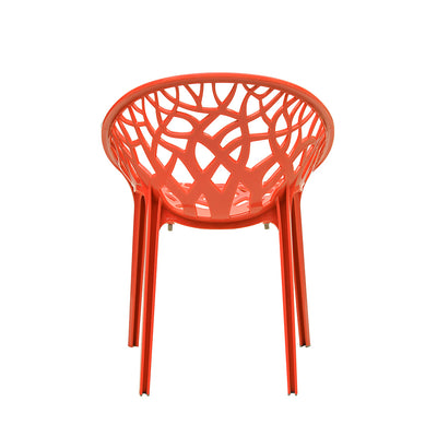 Nilkamal Crystal Polypropylene Armless Chair (Bright Red)