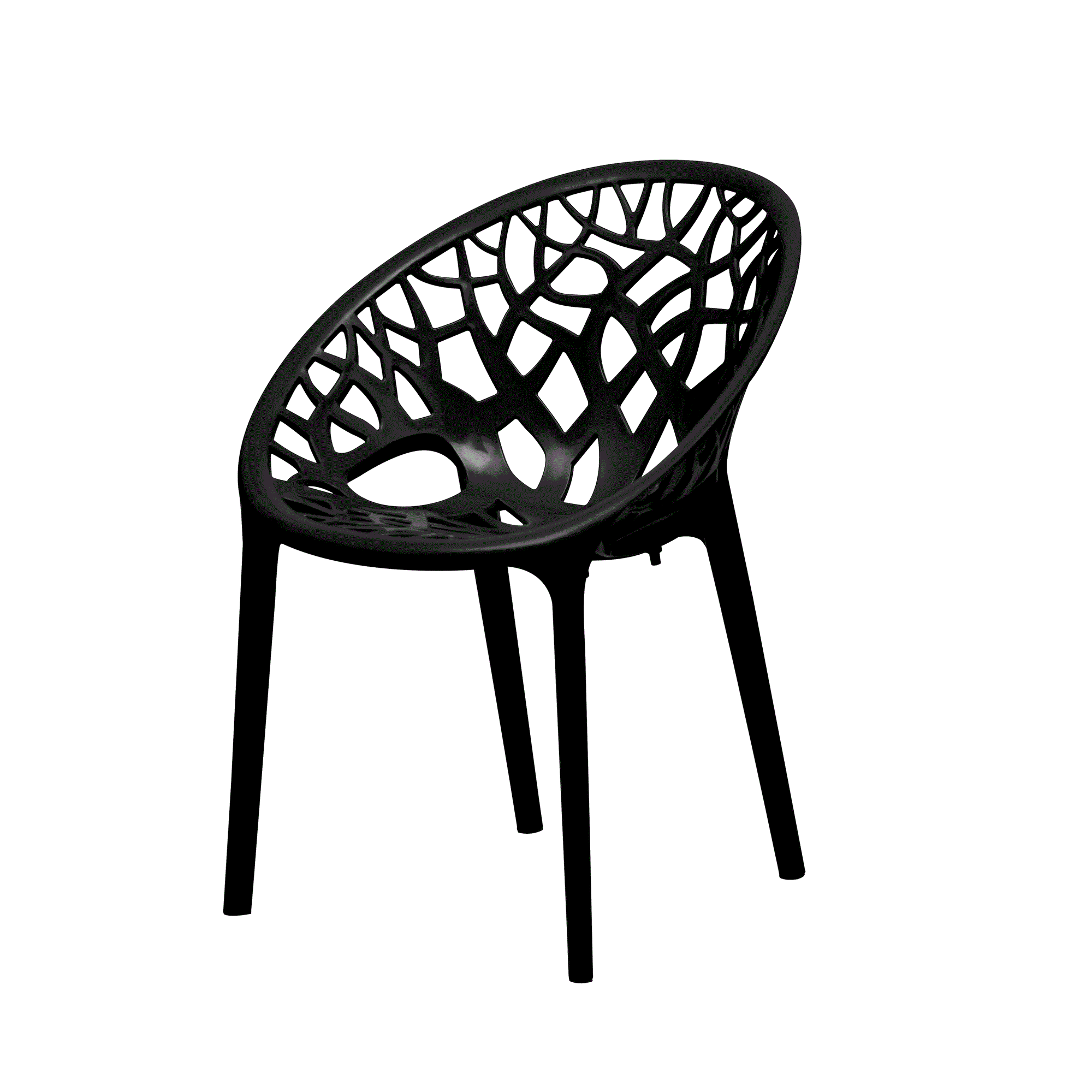 Nilkamal Crystal Polypropylene Armless Chair (Iron Black)