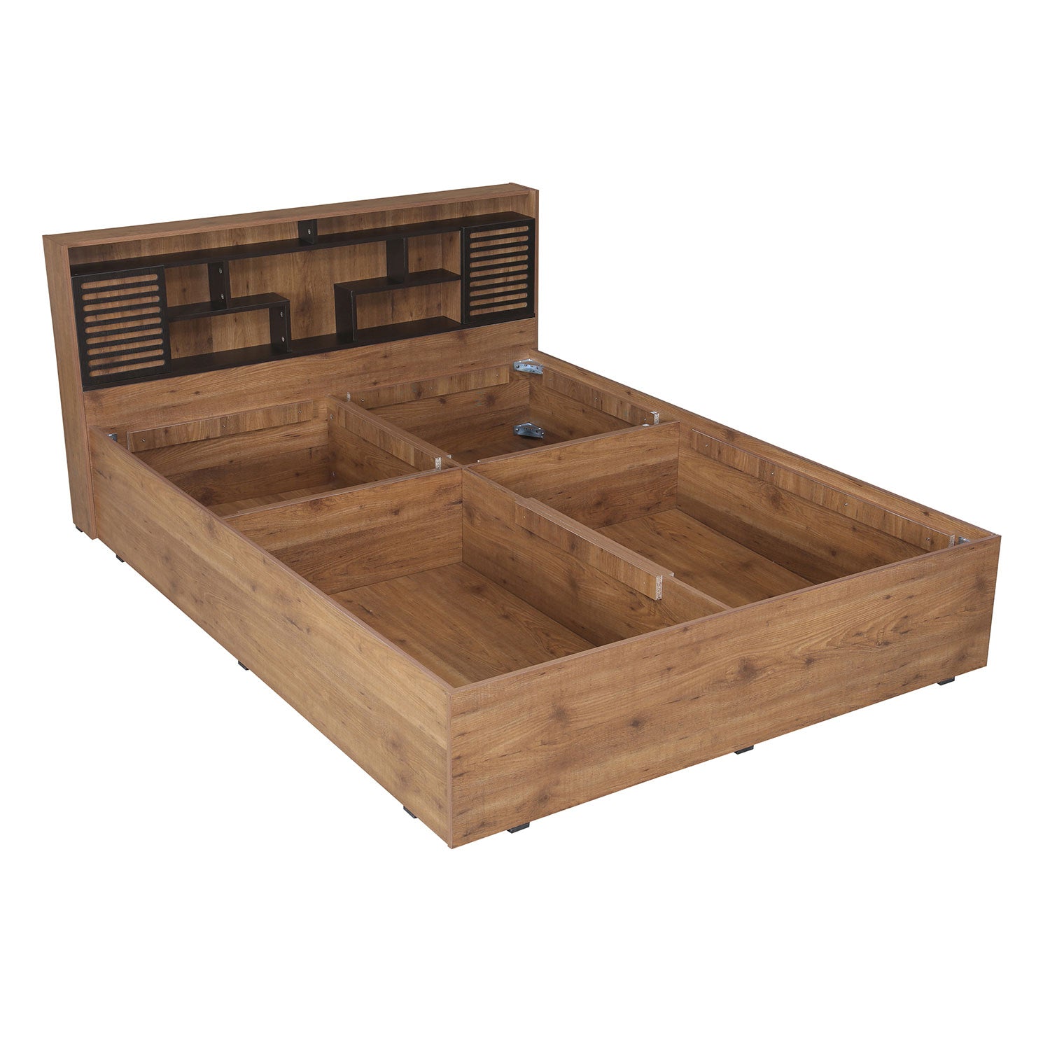 Nilkamal Czar 2 Queen Bed Box Storage (Wen / Knotwood)