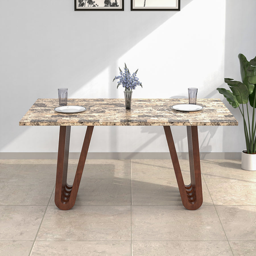 Nilkamal Capri 6 Seater Dining Table (Walnut)