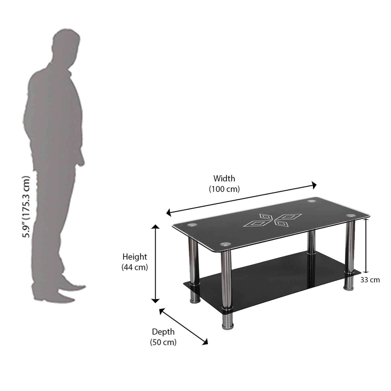 Nilkamal Dania Center Table (Black)