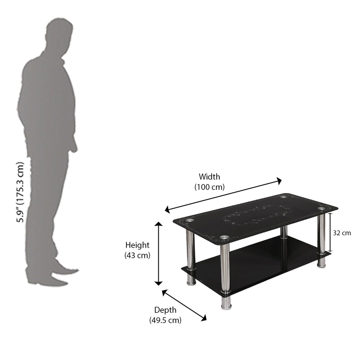 Nilkamal Danville Center Table (Black)