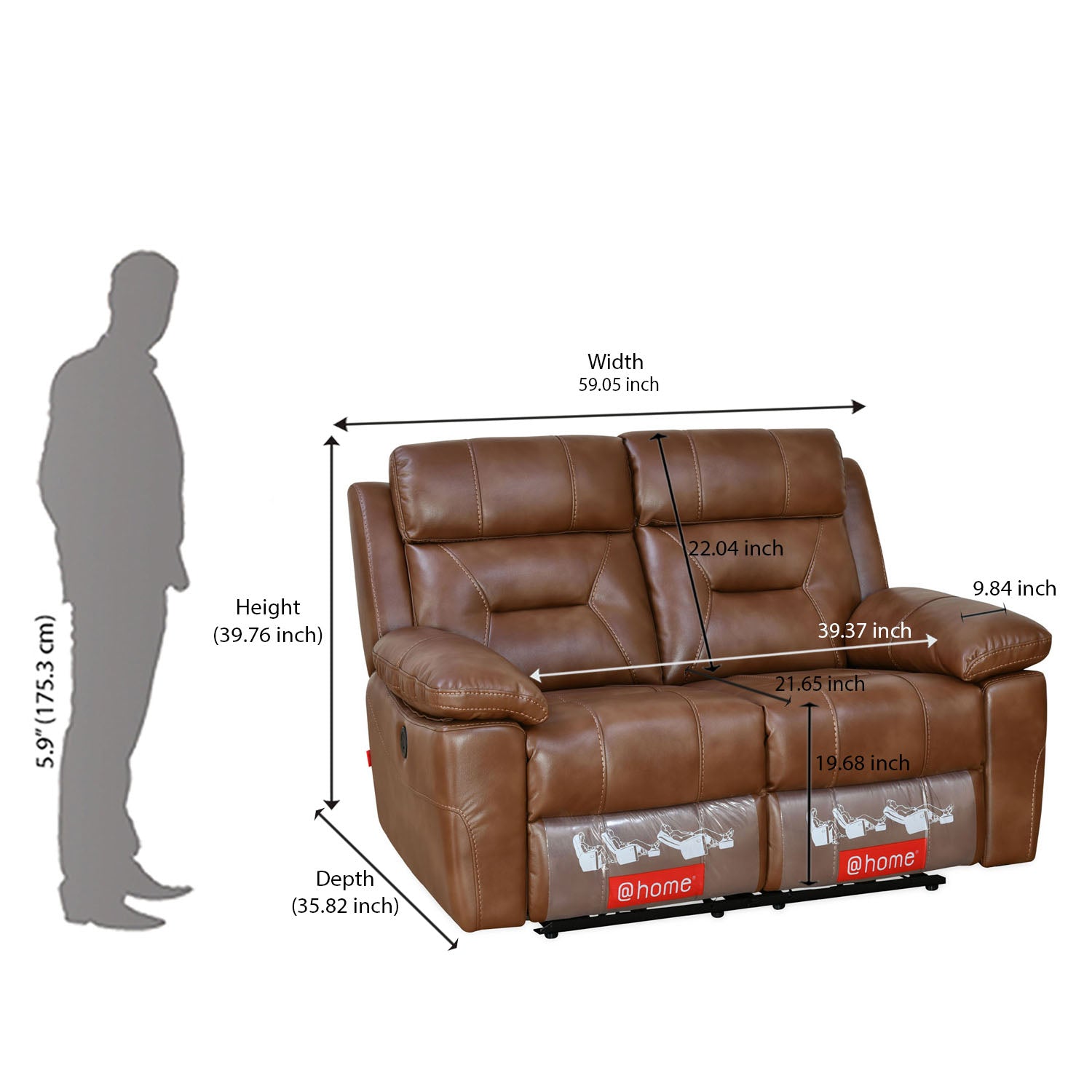 Nilkamal Delp 2-Seater Electric Recliner Sofa (Choco Brown)