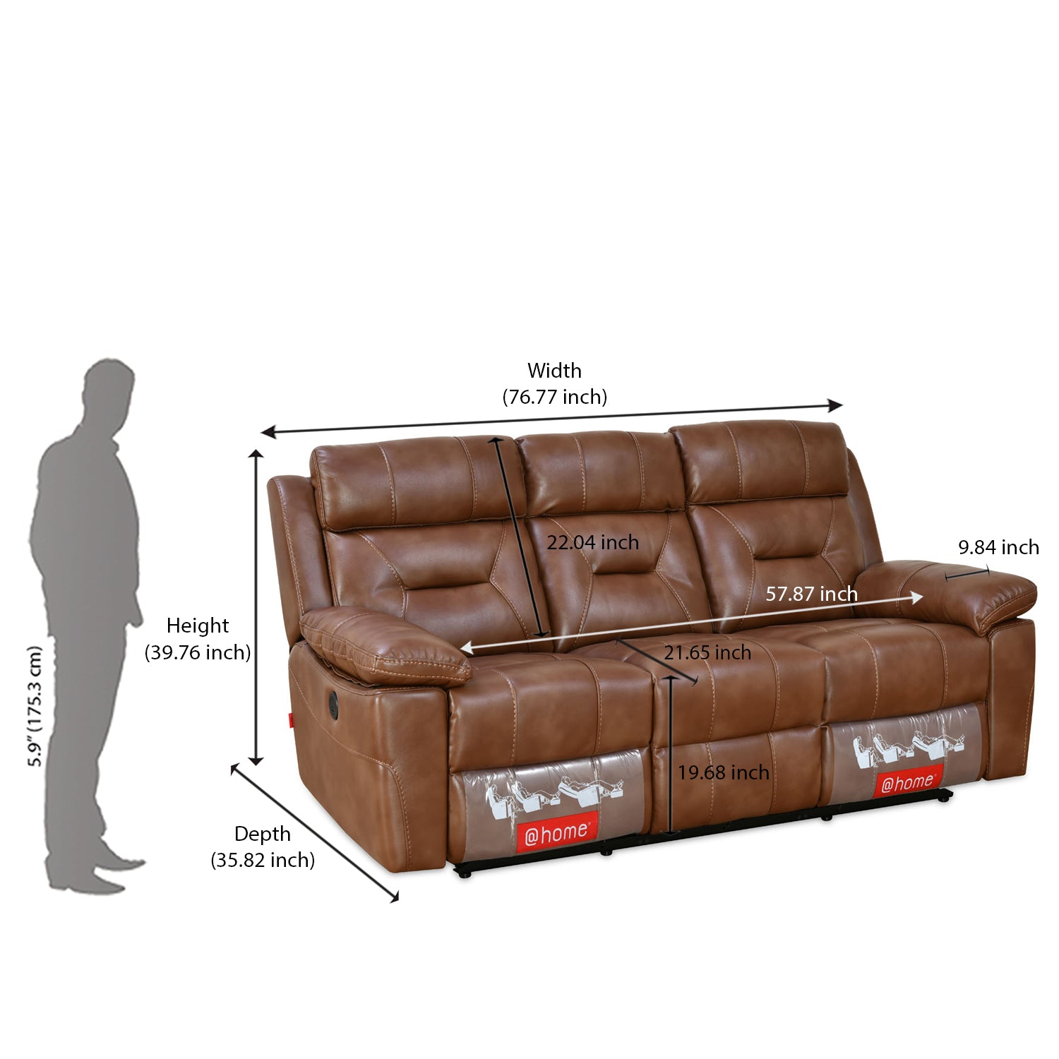 Nilkamal Delp 3 Seater Electric Recliner Sofa (Choco Brown)