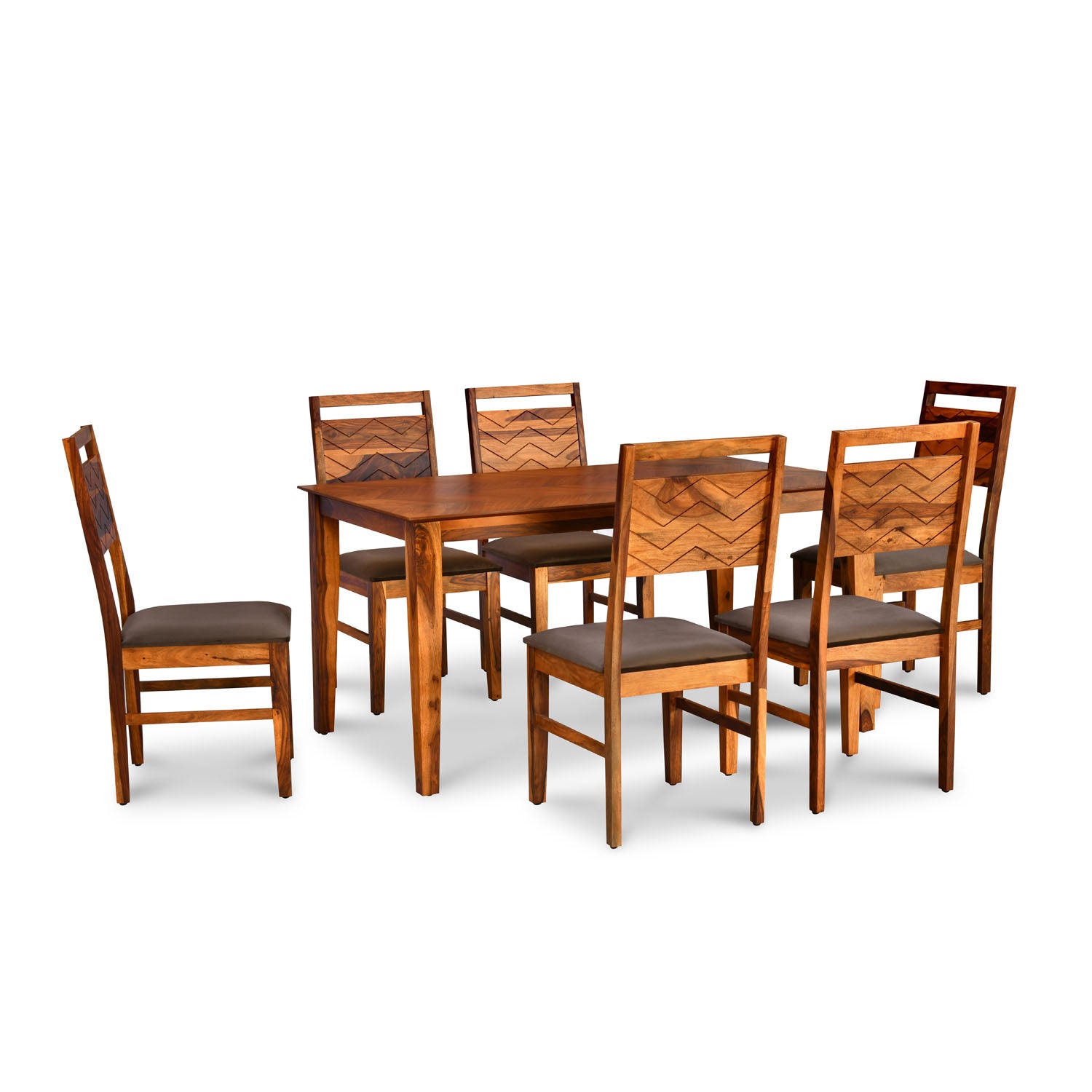 Nilkamal Wonder Solid Wood 6 Seater Dining Set (Honey)