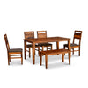 Nilkamal Wonder Solid Wood 6 Seater Dining Set with Bench (Honey)