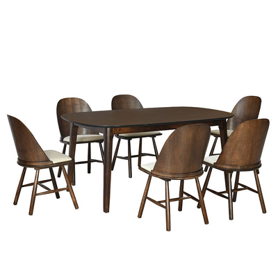 Nilkamal Bentley 6 Seater Dining Set (Brown)