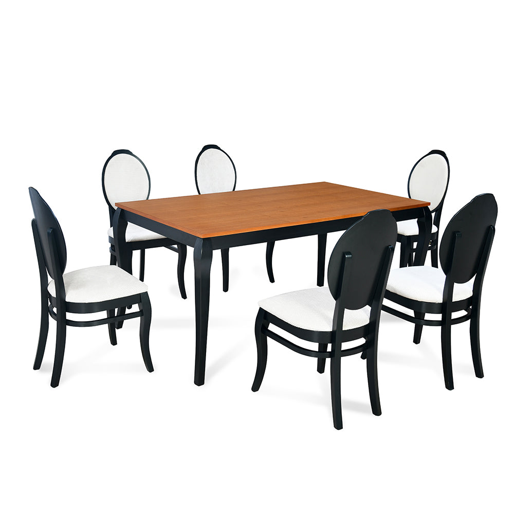 Nilkamal Hexa 6 Seater Dining Set (Black / Brown)