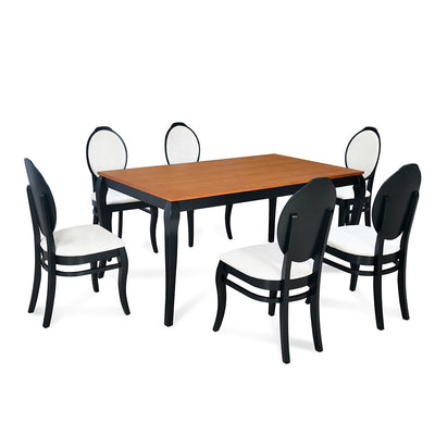 Nilkamal Hexa 6 Seater Dining Set (Black / Brown)