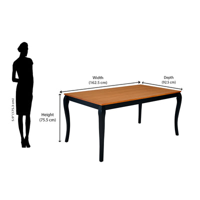 Nilkamal Hexa 6 Seater Dining Table (Black / Brown)