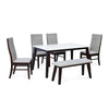 Nilkamal Venus 6 Seater Dining Set with Bench (Milan Walnut)